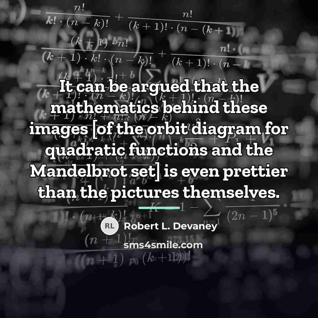 “It can be argued that the mathematics behind these images…” quote by Robert L. Devaney