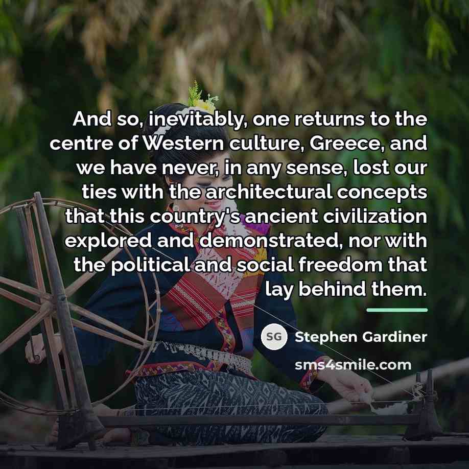 “And so, inevitably, one returns to the centre of Western…” quote by Stephen Gardiner