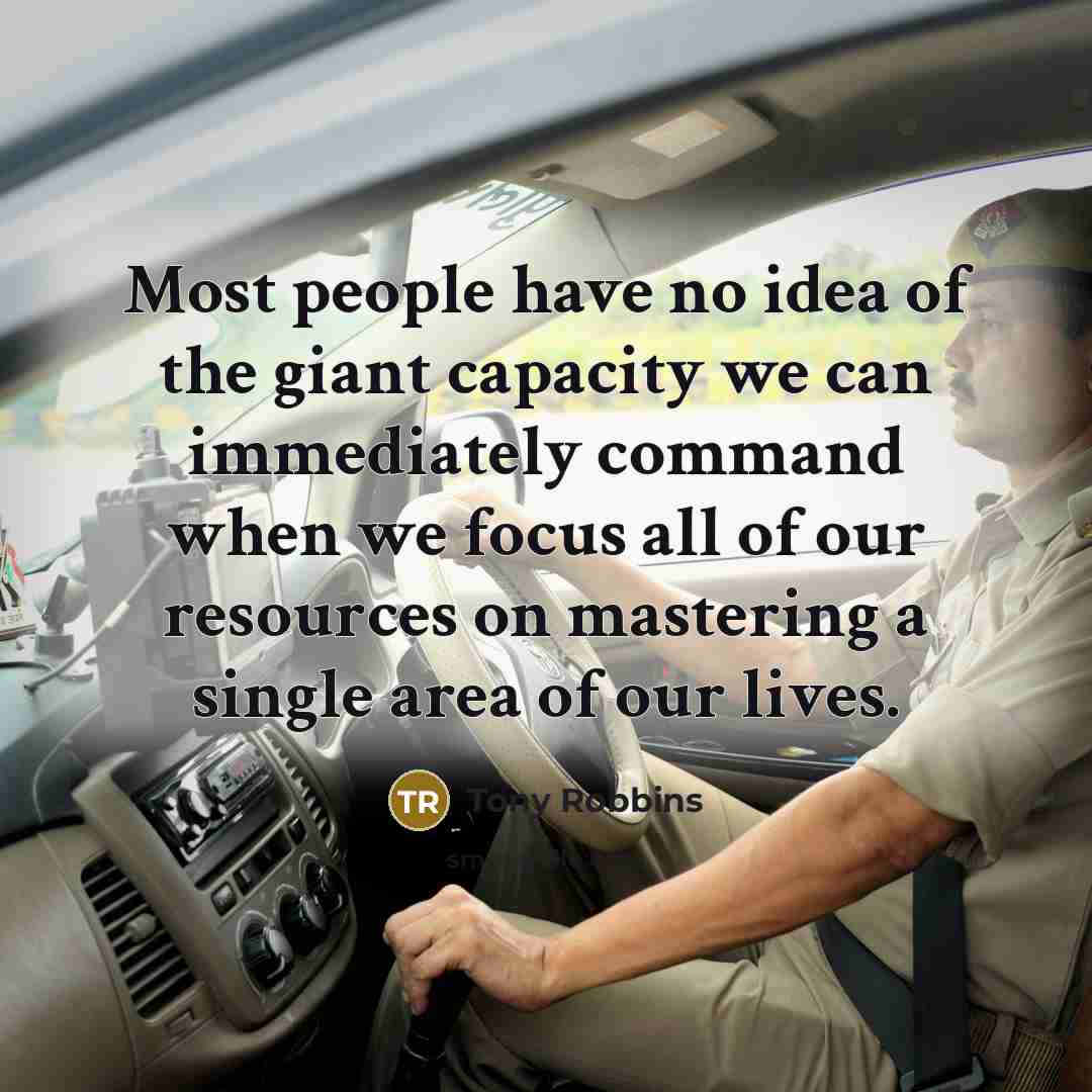 “Most people have no idea of the giant capacity we…” quote by Tony Robbins
