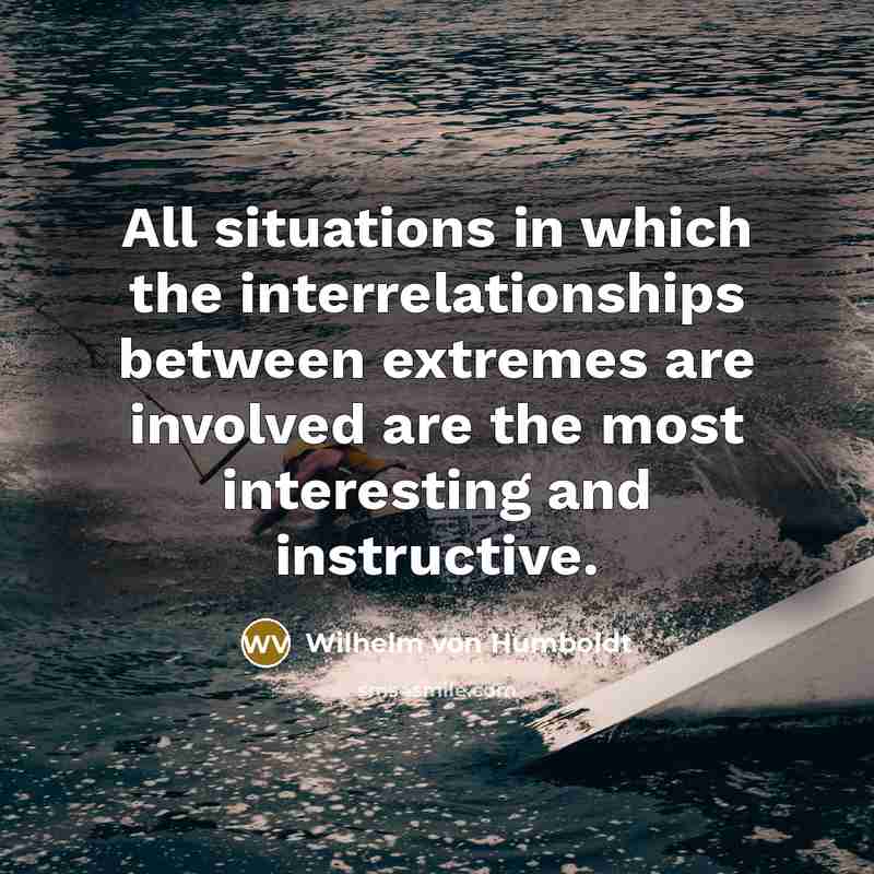 “All situations in which the interrelationships between extremes are involved…” quote by Wilhelm von Humboldt