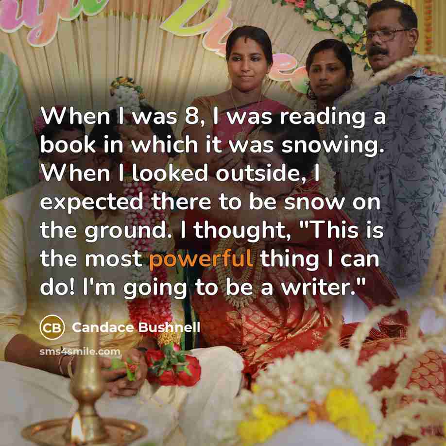 “When I was 8, I was reading a book in…” quote by Candace Bushnell