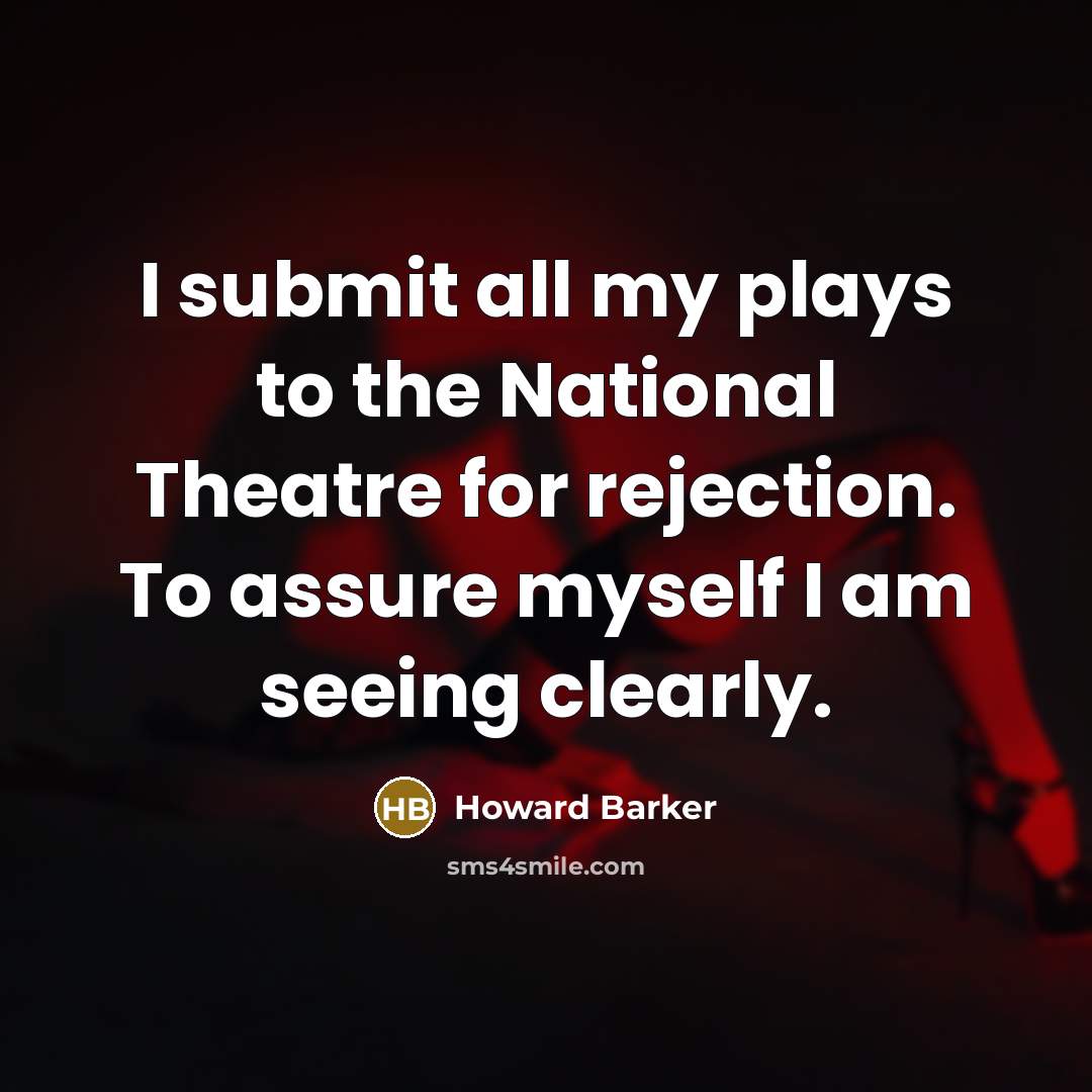 “I submit all my plays to the National Theatre for…” quote by Howard Barker