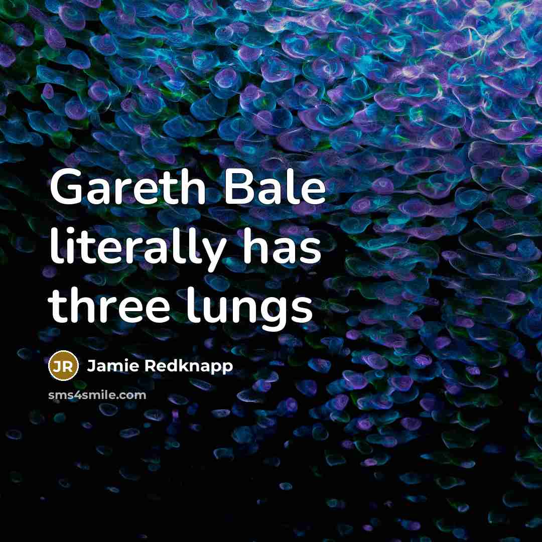 “Gareth Bale literally has three lungs” quote by Jamie Redknapp