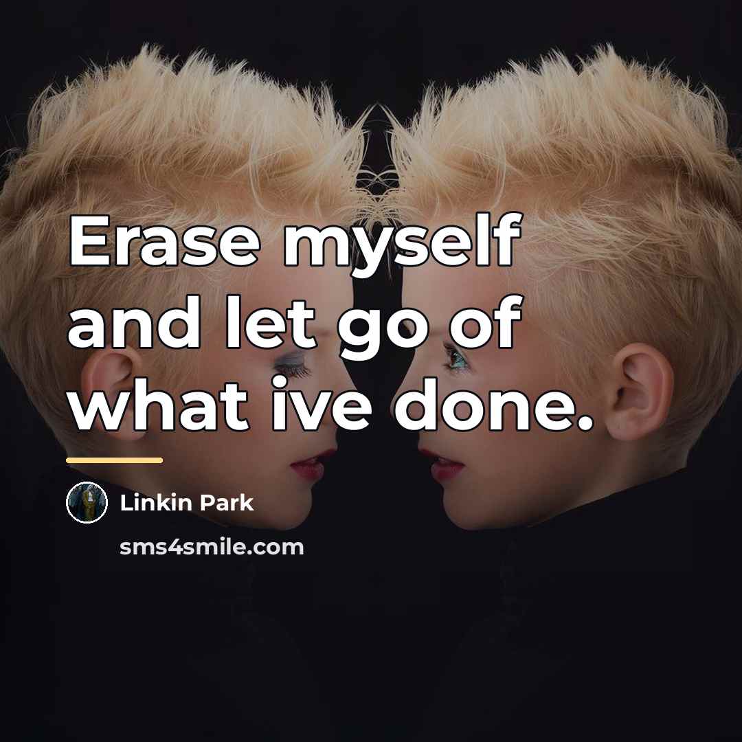 “Erase myself and let go of what ive done.…” quote by Linkin Park