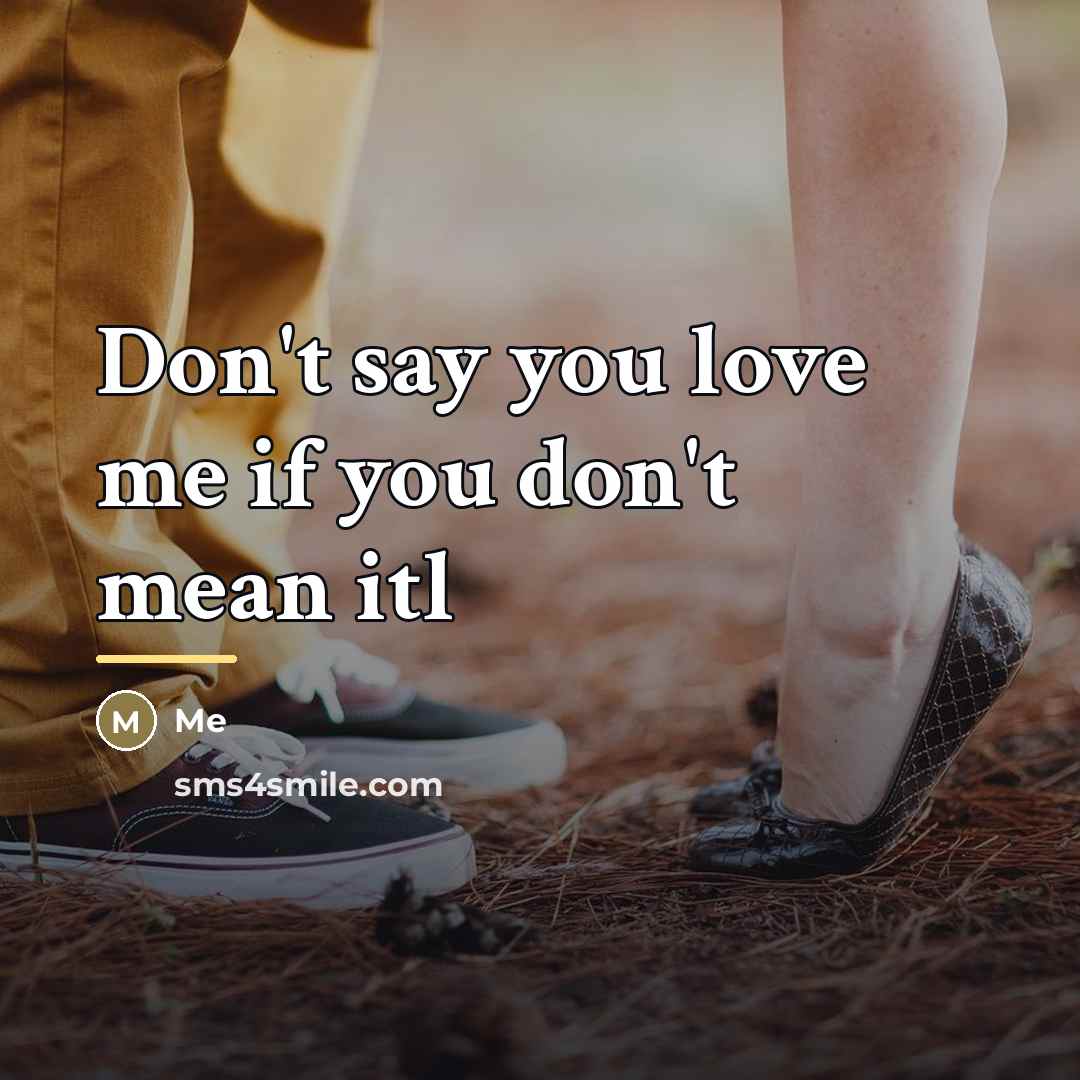 “Don't say you love me if you don't mean itl…” quote by Me