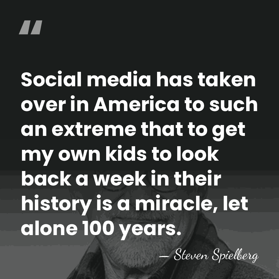 Social media has taken over in America to such an extreme that&hellip; - Steven Spielberg