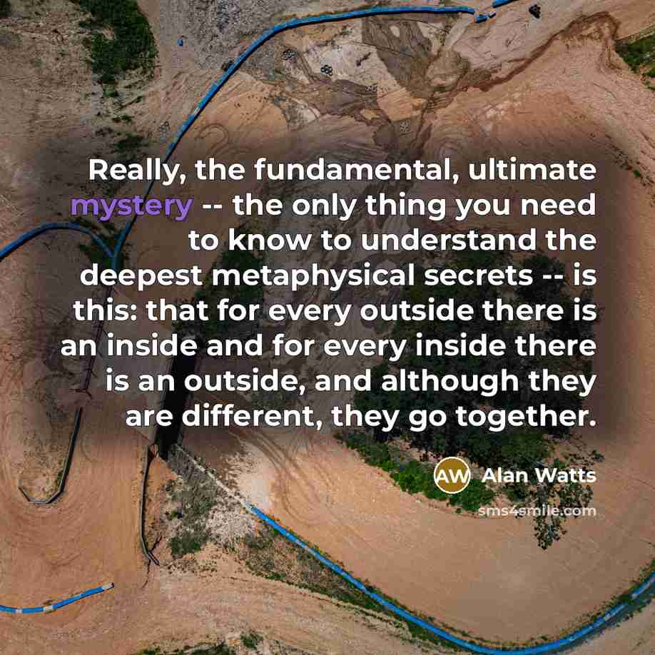 “Really, the fundamental, ultimate mystery -- the only thing you…” quote by Alan Watts