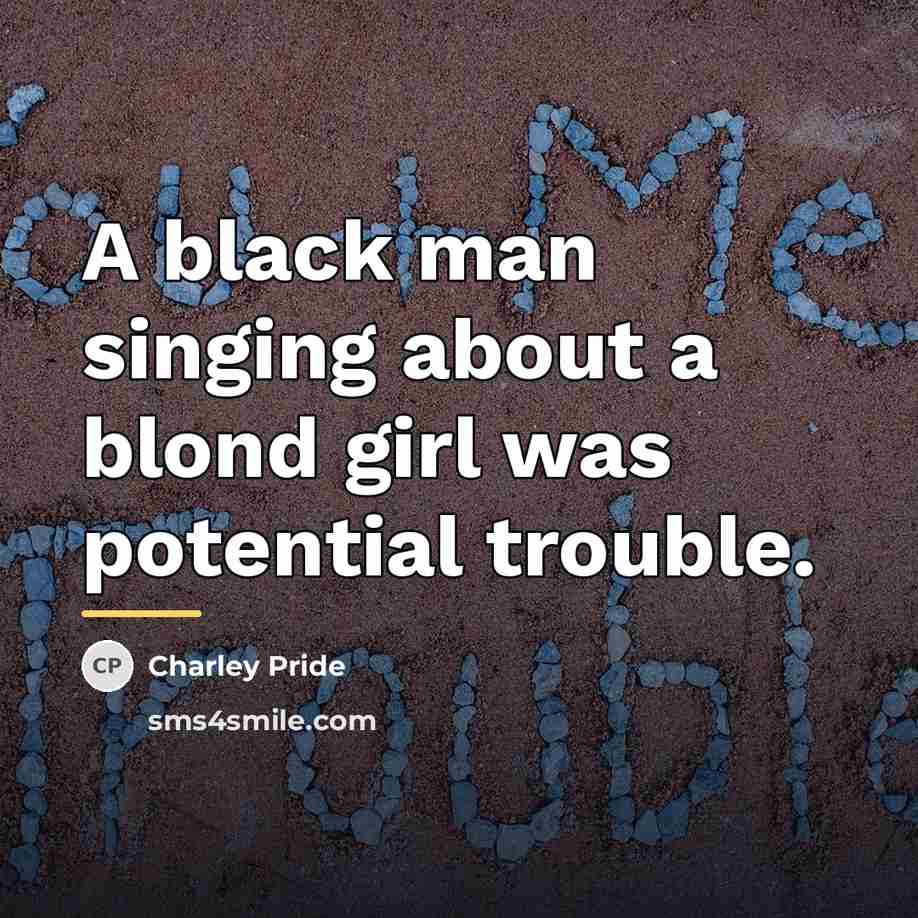 “A black man singing about a blond girl was potential…” quote by Charley Pride