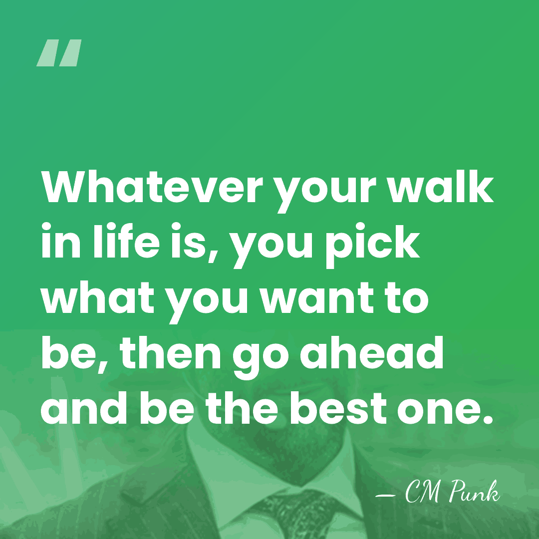 Whatever your walk in life is, you pick what you want to&hellip; - CM Punk