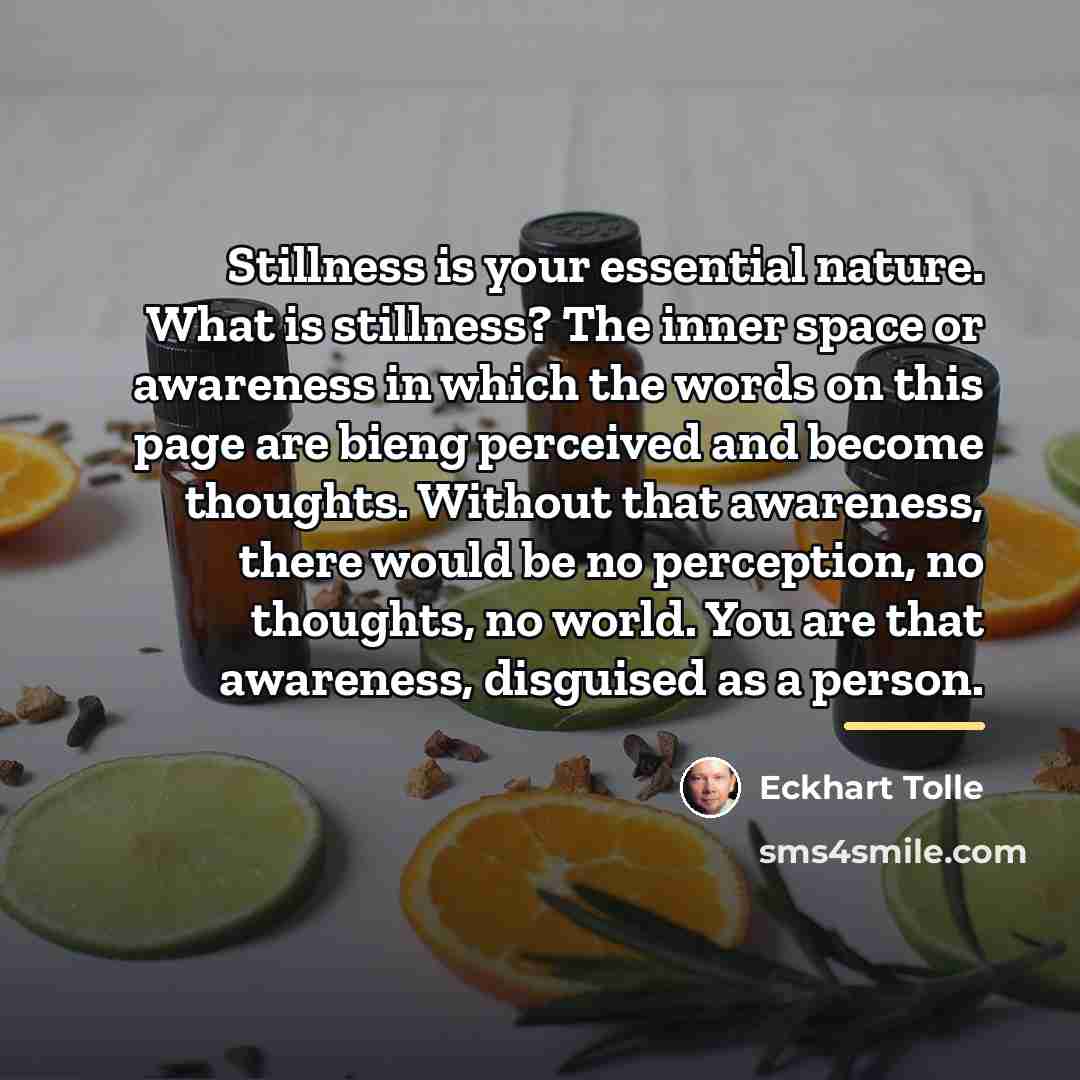 “Stillness is your essential nature. What is stillness? The inner…” quote by Eckhart Tolle