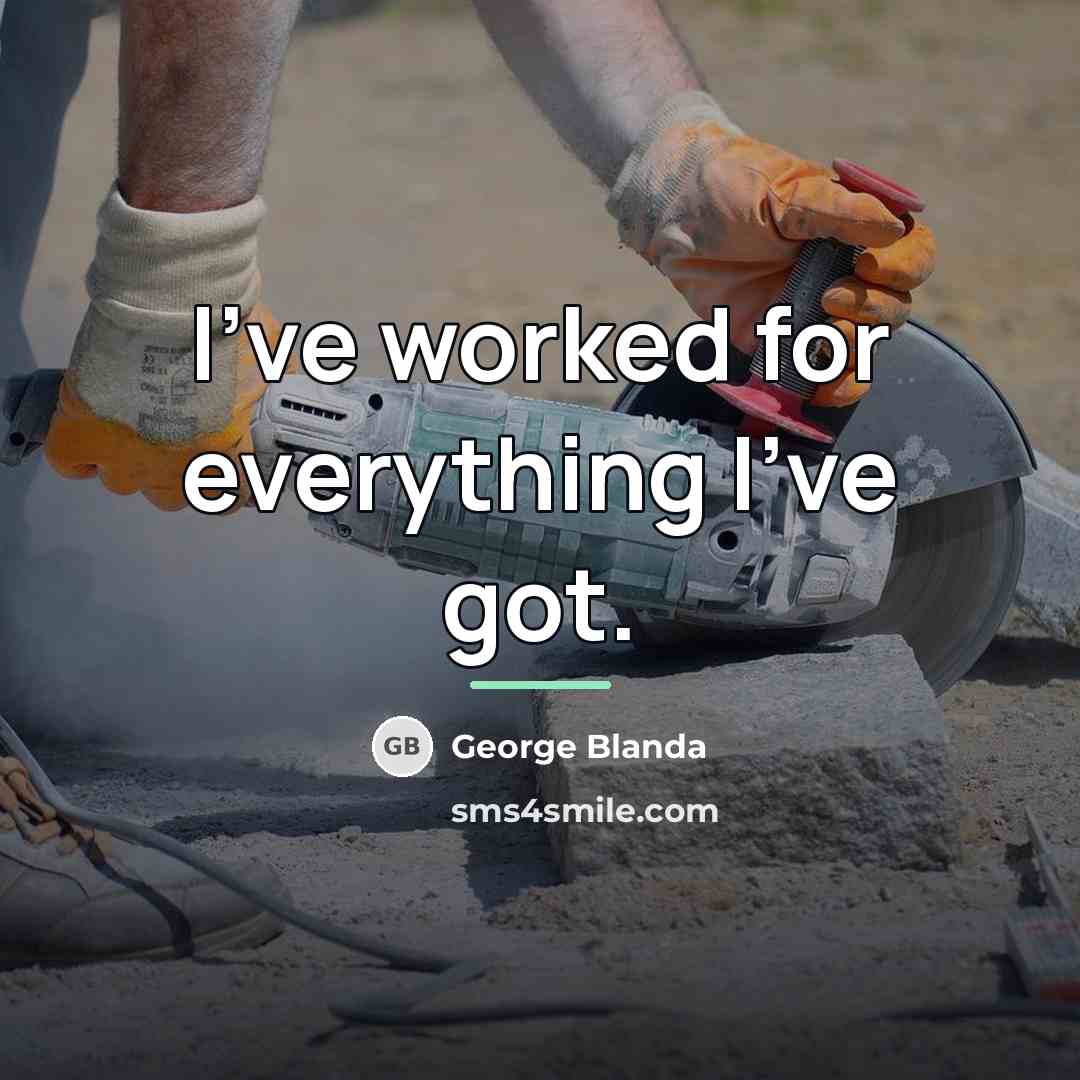 “I've worked for everything I've got.…” quote by George Blanda