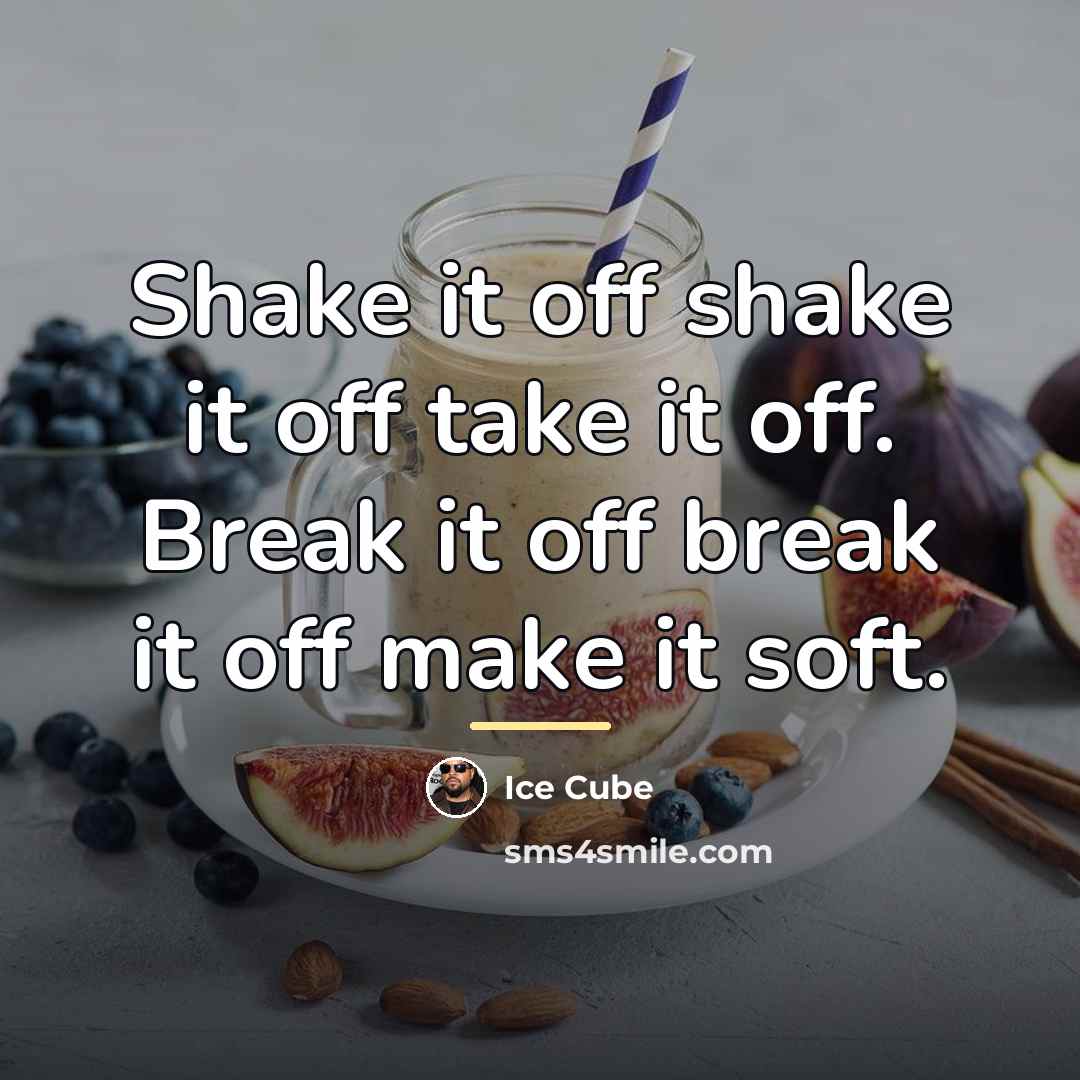 “Shake it off shake it off take it off. Break…” quote by Ice Cube