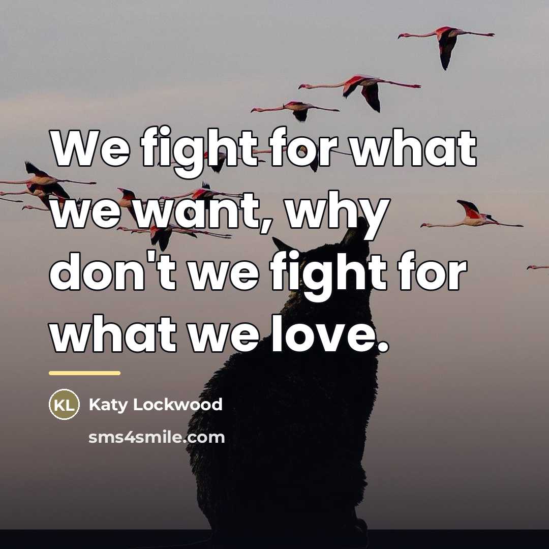 “We fight for what we want, why don't we fight…” quote by Katy Lockwood