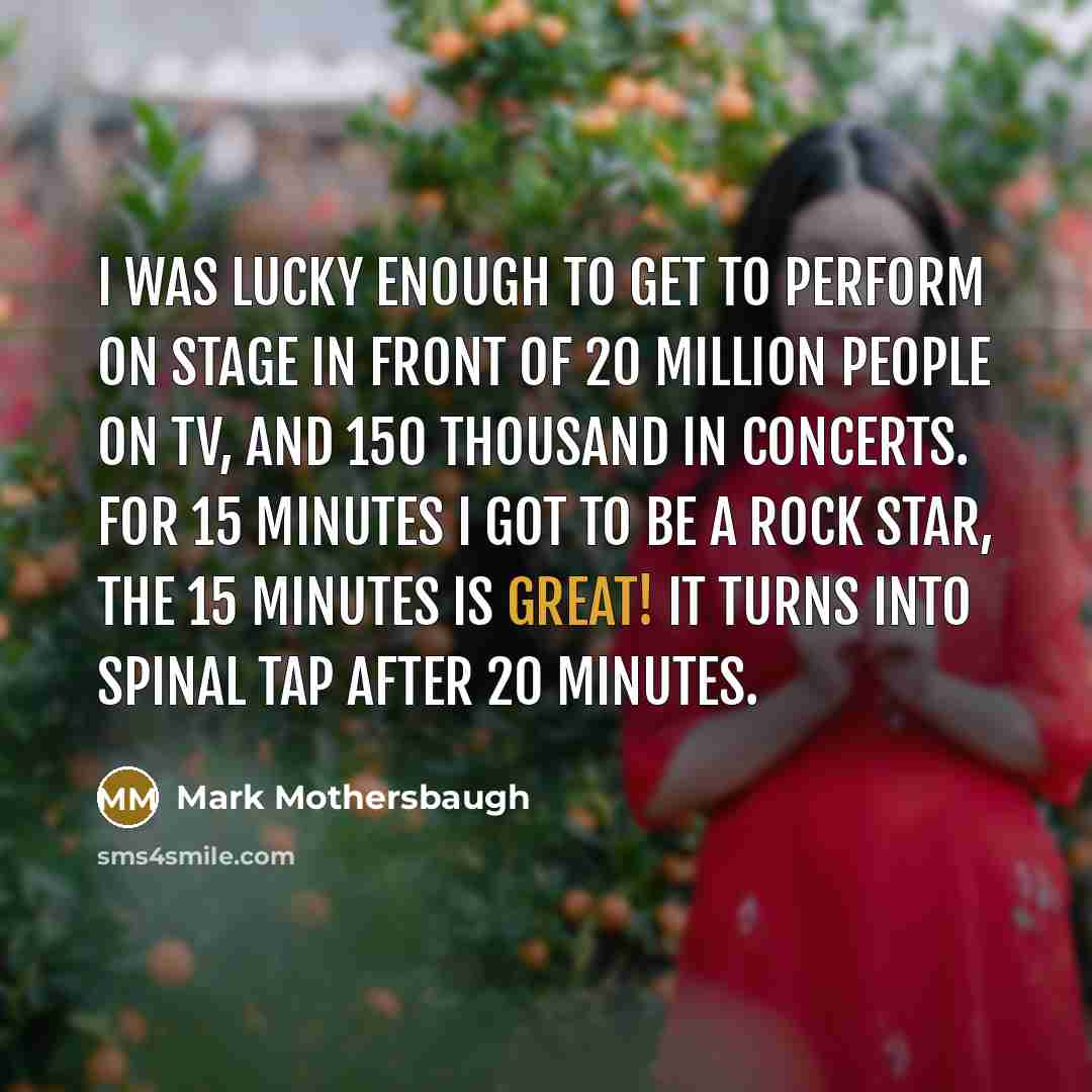 “I was lucky enough to get to perform on stage…” quote by Mark Mothersbaugh