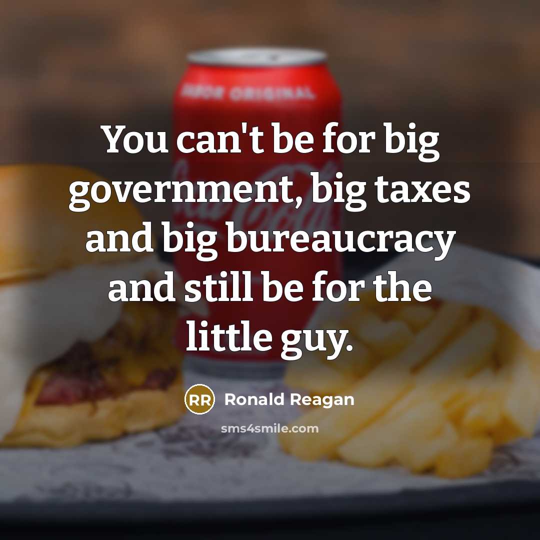 “You can't be for big government, big taxes and big…” quote by Ronald Reagan