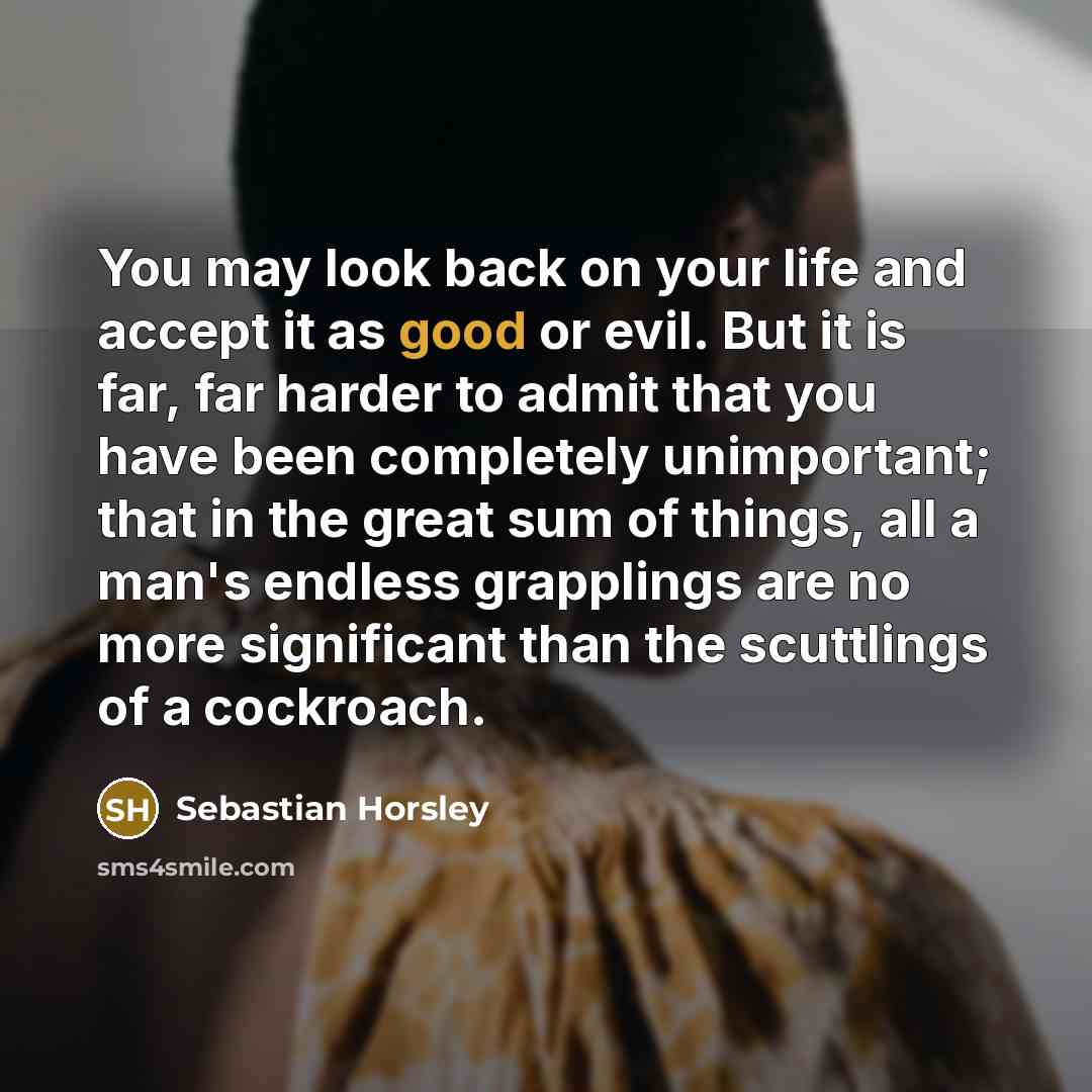 “You may look back on your life and accept it…” quote by Sebastian Horsley