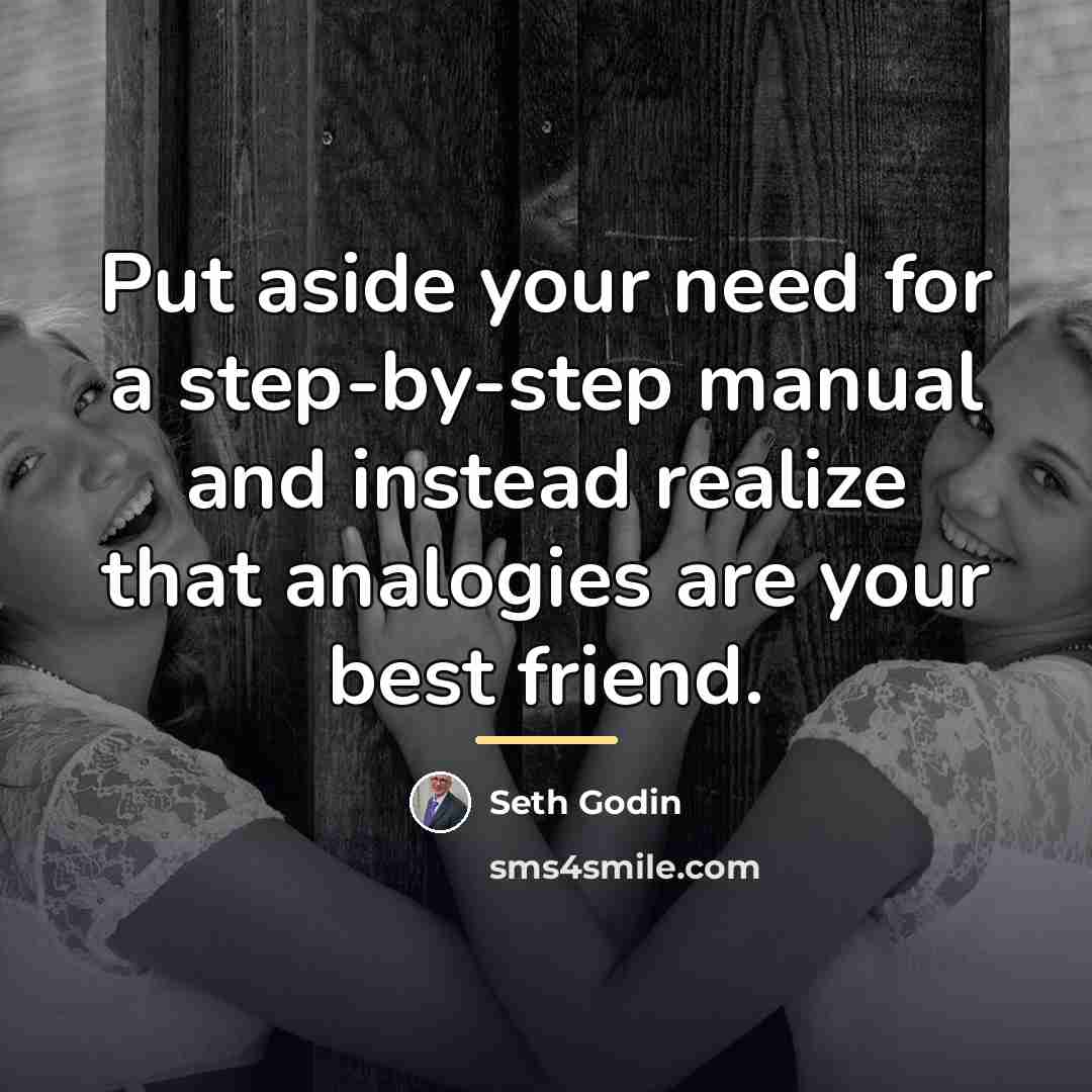 “Put aside your need for a step-by-step manual and instead…” quote by Seth Godin