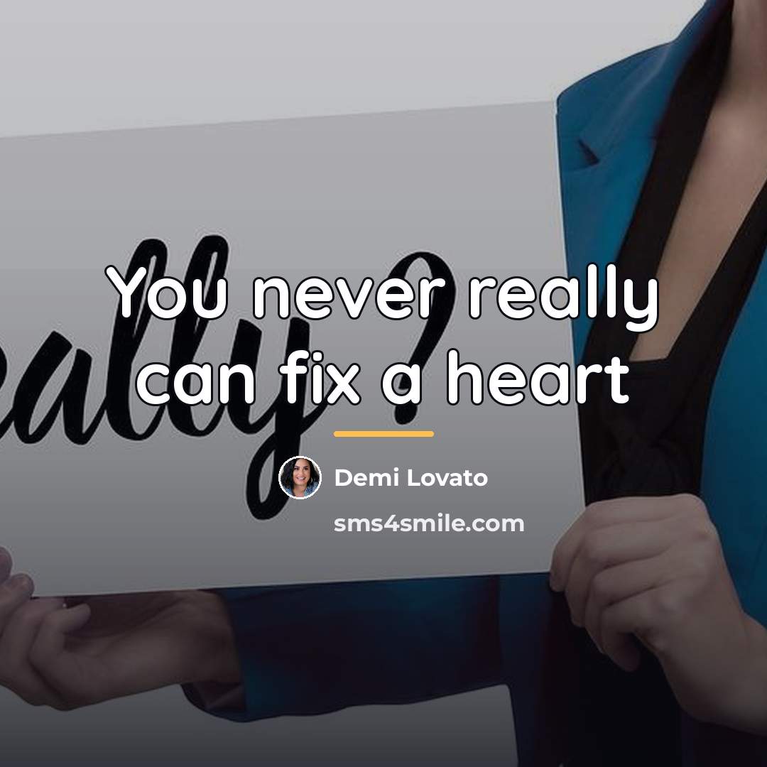 “You never really can fix a heart…” quote by Demi Lovato