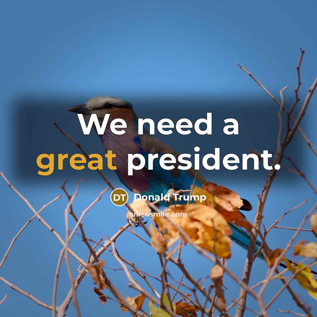 “We need a great president.…” quote by Donald Trump