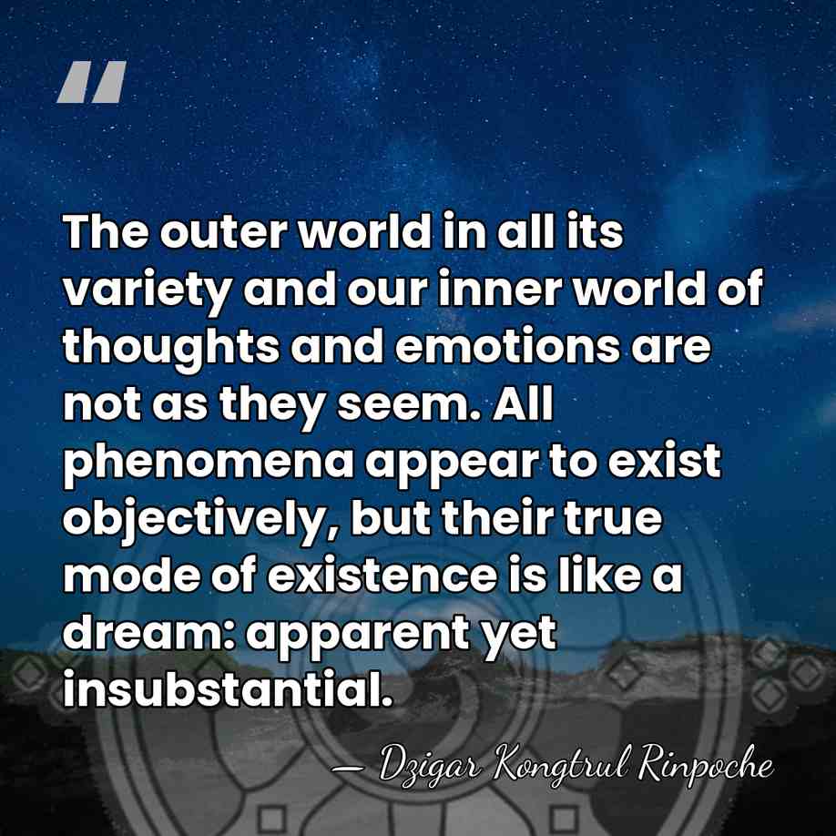 The outer world in all its variety and our inner world of&hellip; - Dzigar Kongtrul Rinpoche