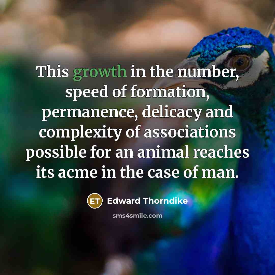 “This growth in the number, speed of formation, permanence, delicacy…” quote by Edward Thorndike