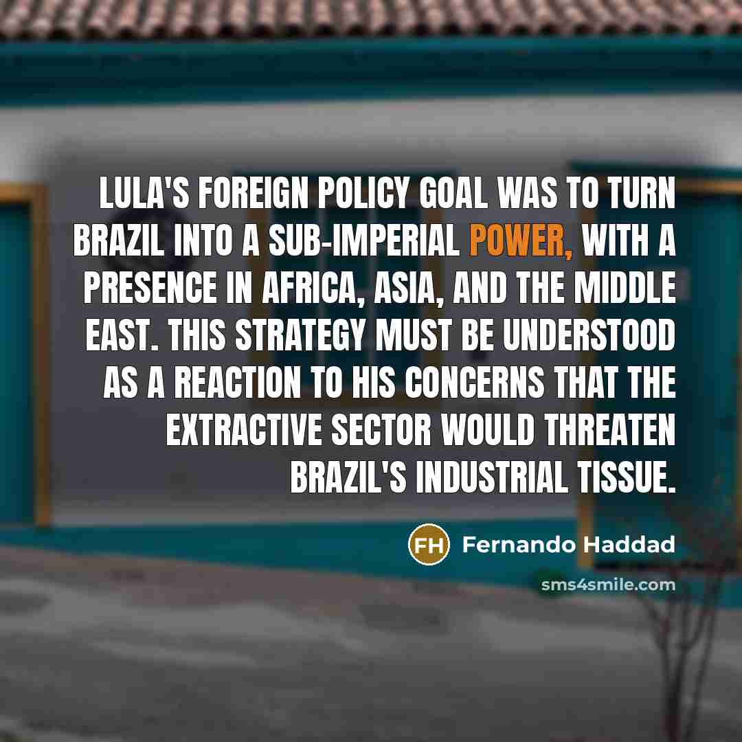 “Lula's foreign policy goal was to turn Brazil into a…” quote by Fernando Haddad