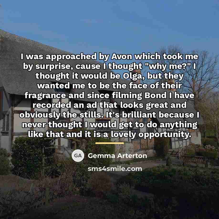 “I was approached by Avon which took me by surprise,…” quote by Gemma Arterton