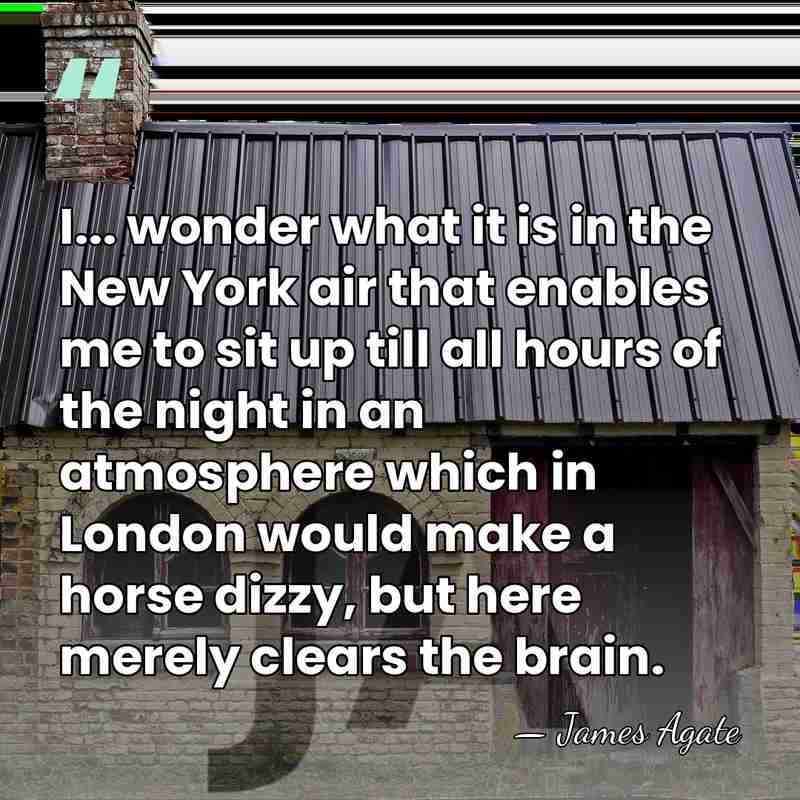 I... wonder what it is in the New York air that enables&hellip; - James Agate
