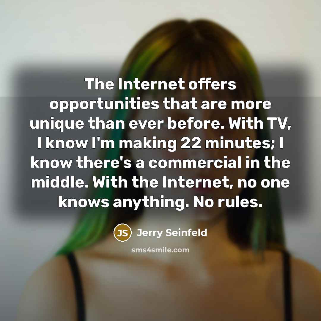 “The Internet offers opportunities that are more unique than ever…” quote by Jerry Seinfeld