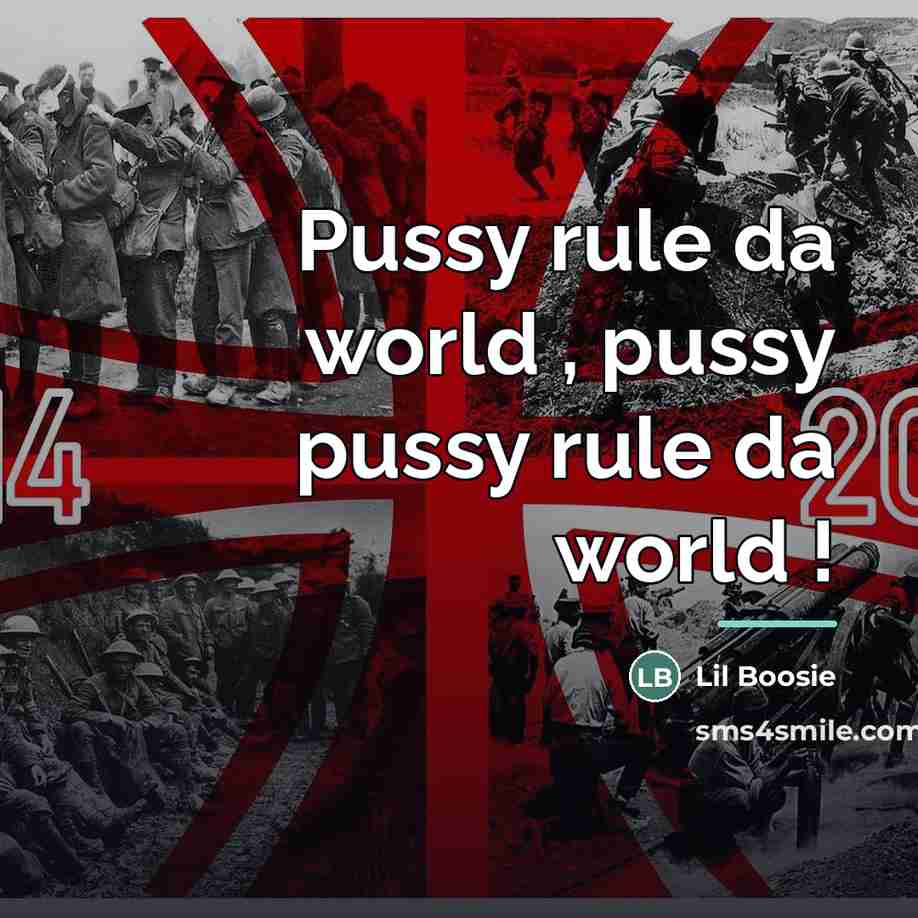 “Pussy rule da world , pussy pussy rule da world…” quote by Lil Boosie