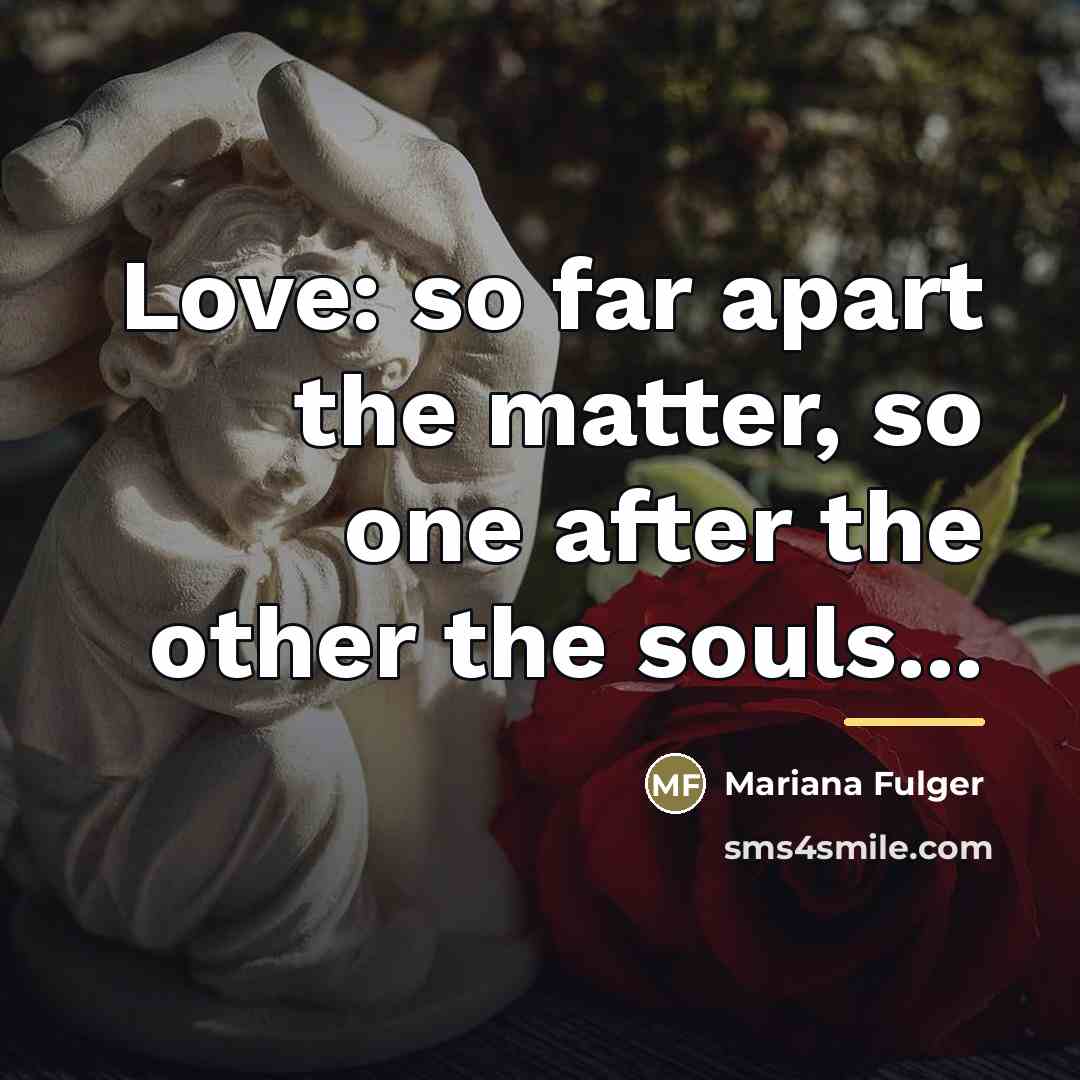 “Love: so far apart the matter, so one after the…” quote by Mariana Fulger
