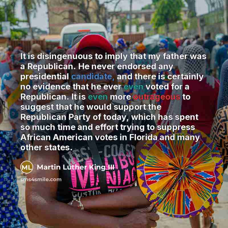 “It is disingenuous to imply that my father was a…” quote by Martin Luther King III