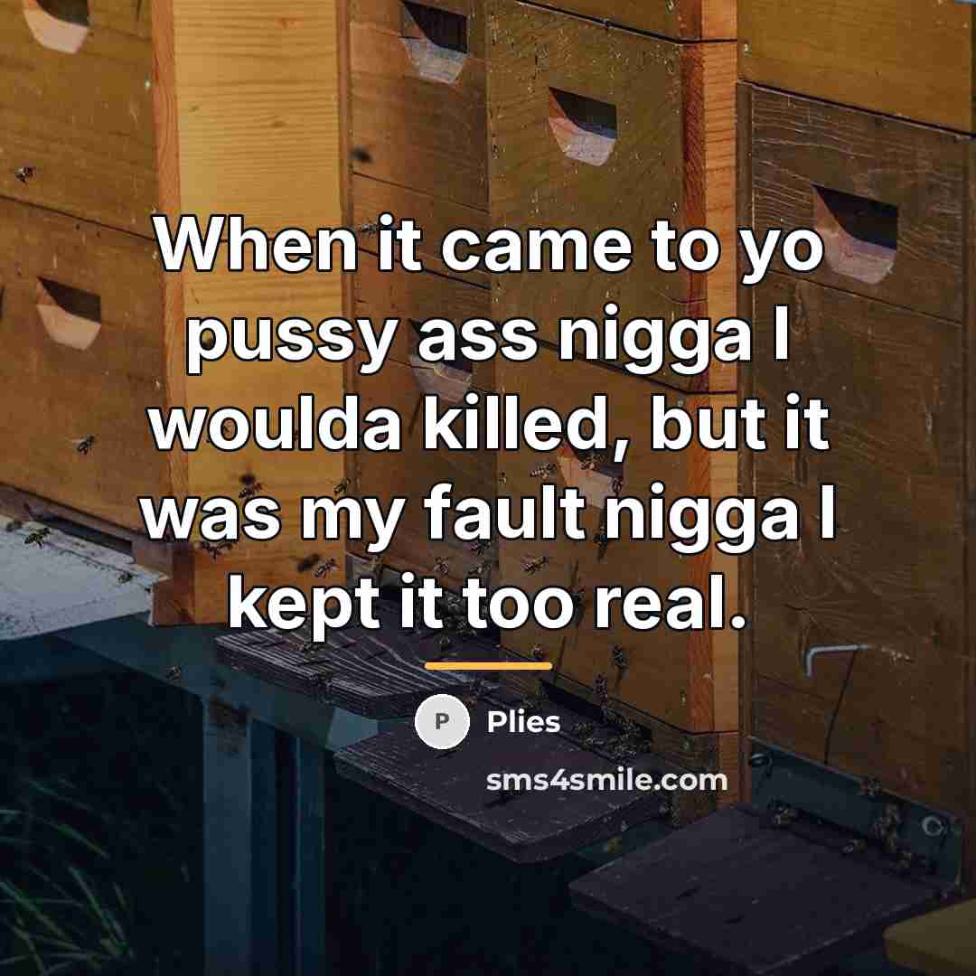 “When it came to yo pussy ass nigga I woulda…” quote by Plies