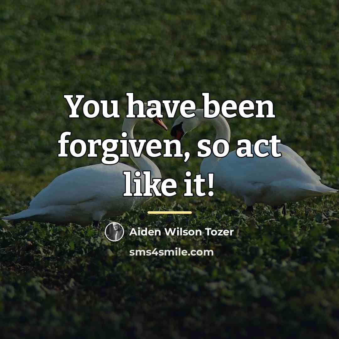 “You have been forgiven, so act like it!…” quote by Aiden Wilson Tozer