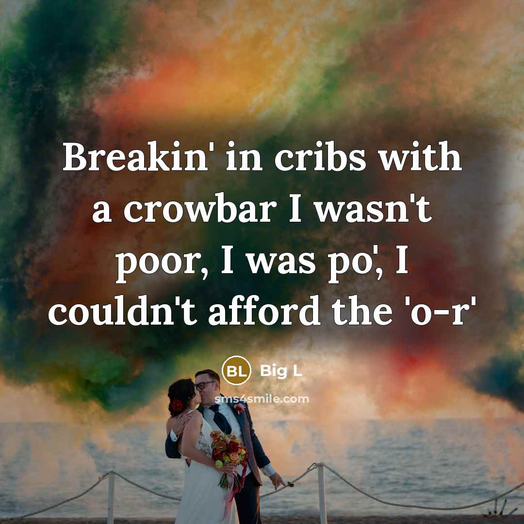 “Breakin' in cribs with a crowbar I wasn't poor, I…” quote by Big L