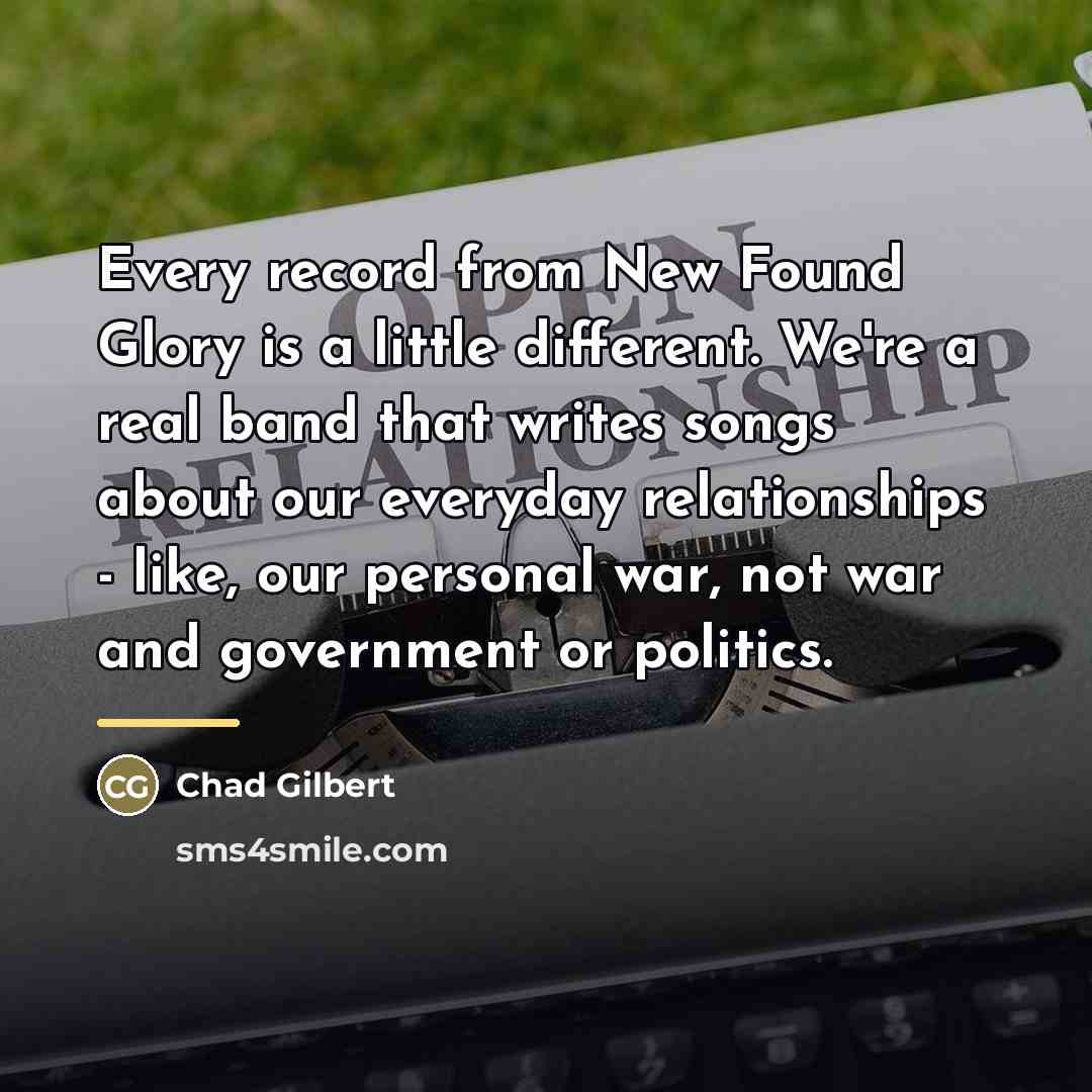 “Every record from New Found Glory is a little different.…” quote by Chad Gilbert
