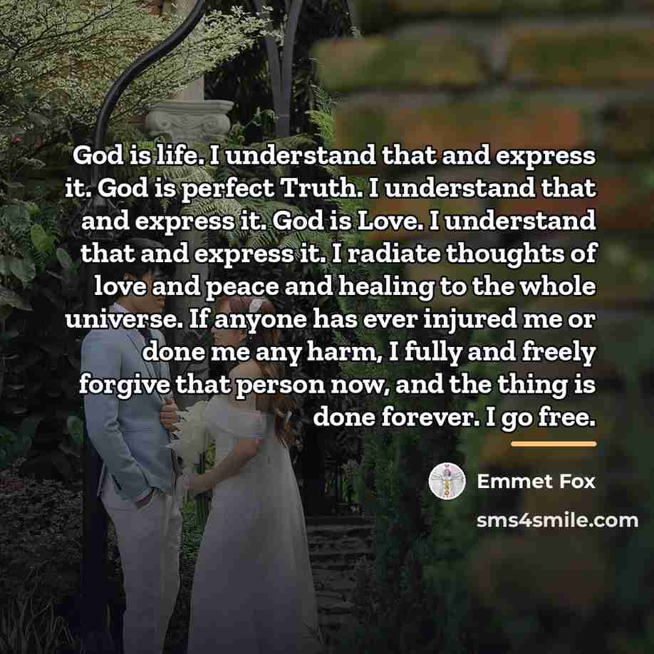 “God is life. I understand that and express it. God…” quote by Emmet Fox