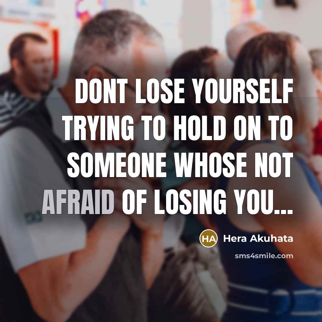 “Dont lose yourself trying to hold on to someone whose…” quote by Hera Akuhata