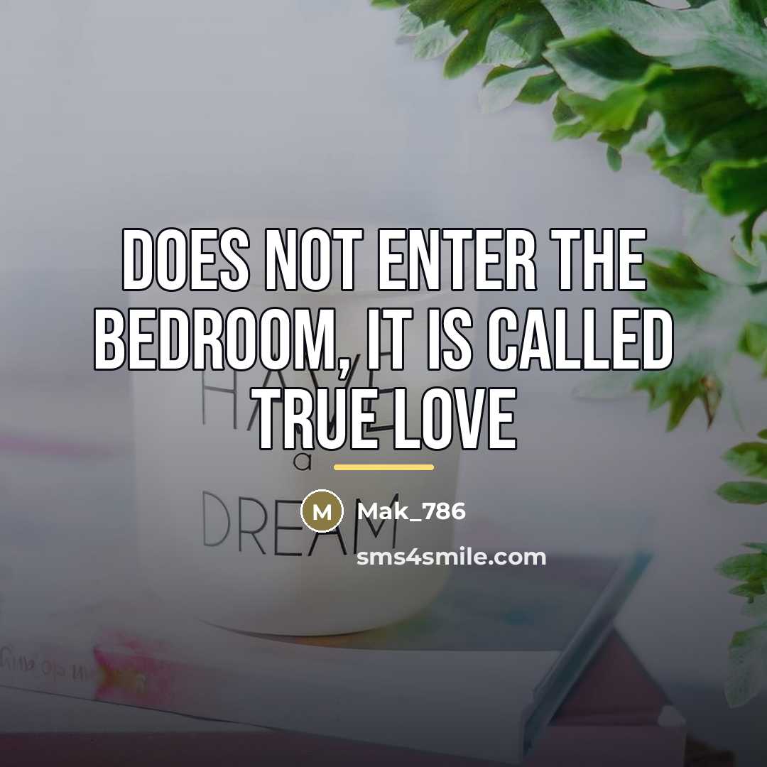 “Does not enter the bedroom, it is called true love…” quote by Mak_786