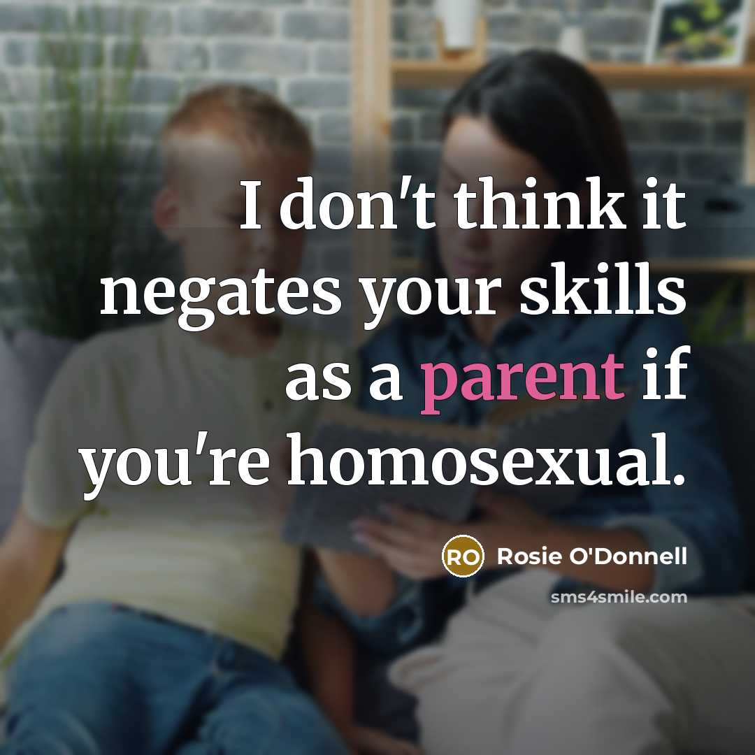 “I don't think it negates your skills as a parent…” quote by Rosie O'Donnell