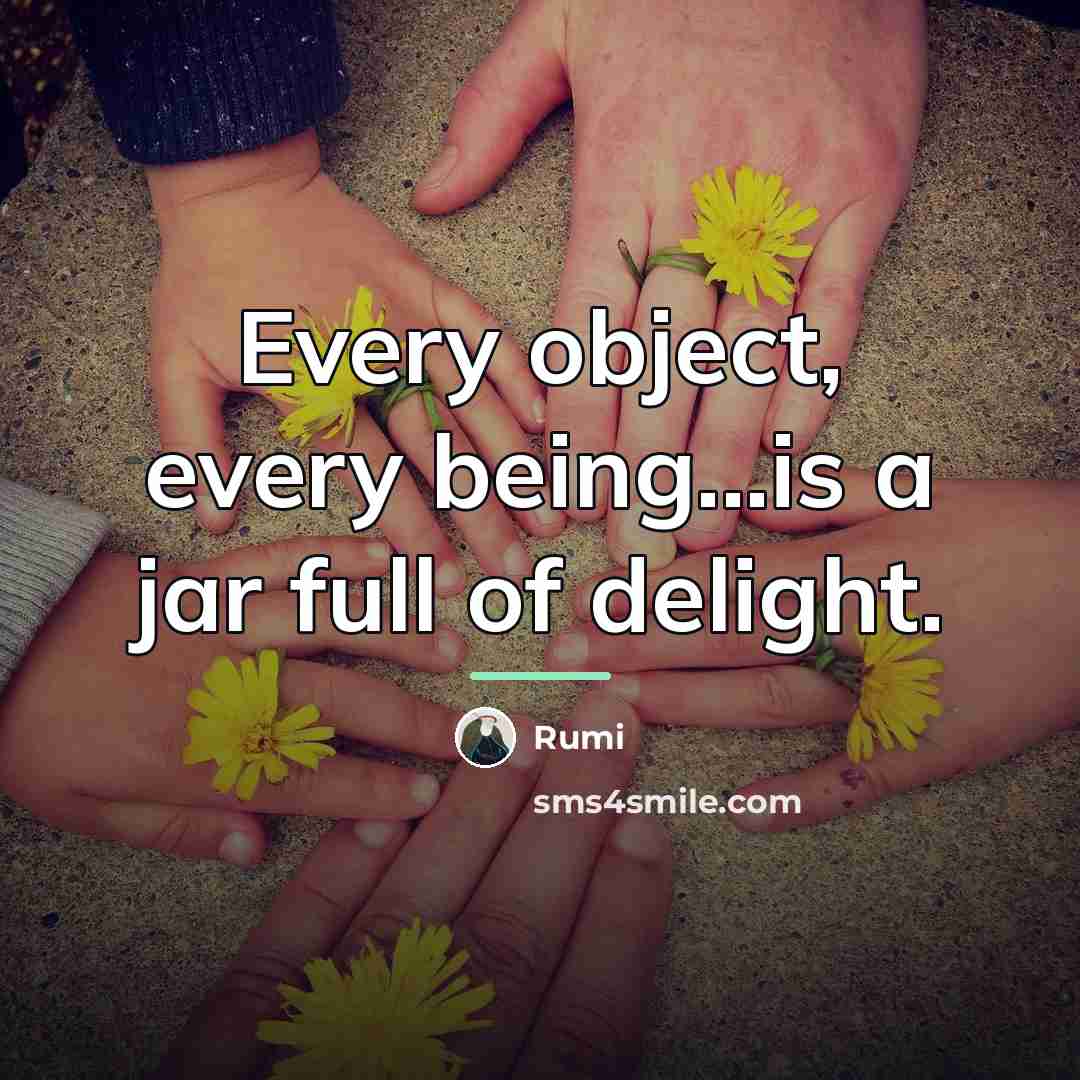 “Every object, every being...is a jar full of delight.…” quote by Rumi