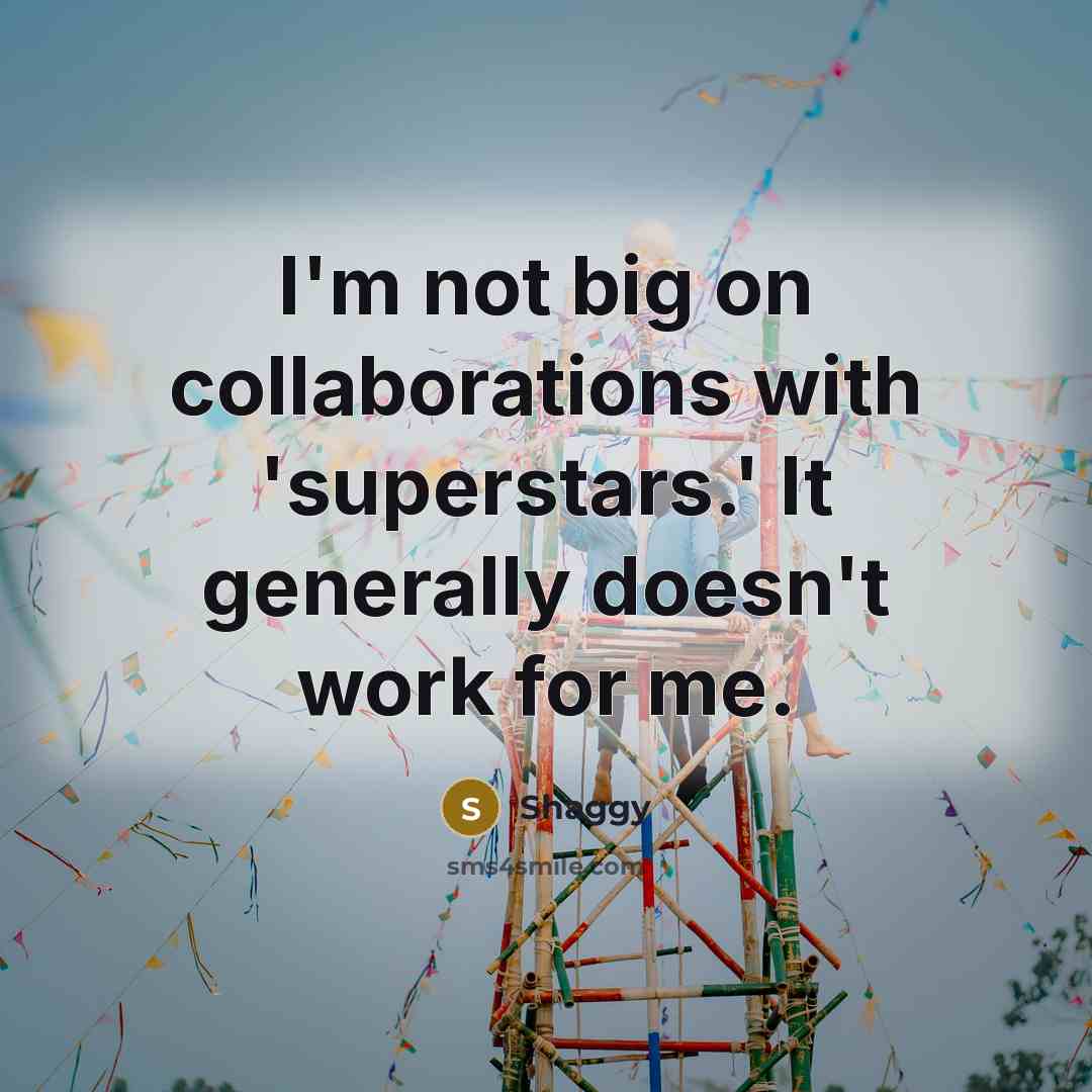 “I'm not big on collaborations with 'superstars.' It generally doesn't…” quote by Shaggy