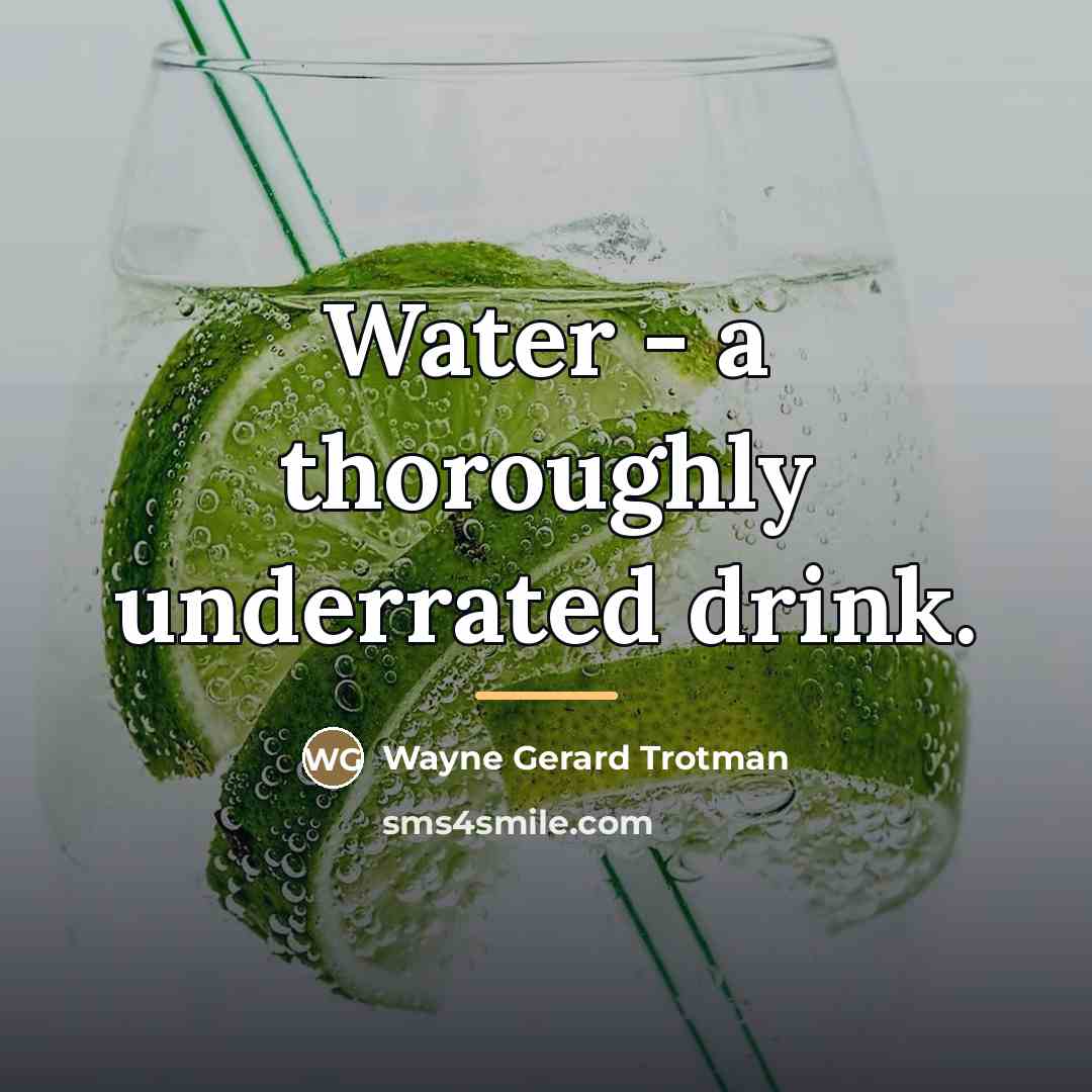 “Water - a thoroughly underrated drink.…” quote by Wayne Gerard Trotman