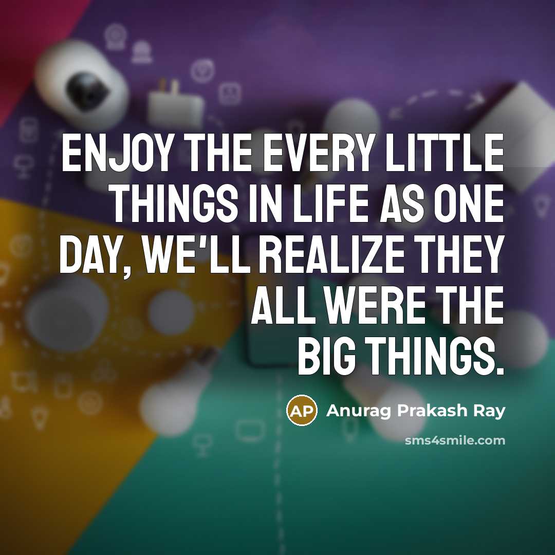 “Enjoy the every little things in life as one day,…” quote by Anurag Prakash Ray