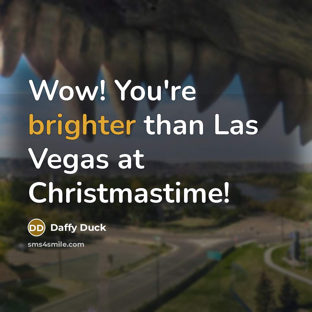 “Wow! You're brighter than Las Vegas at Christmastime!” quote by Daffy Duck