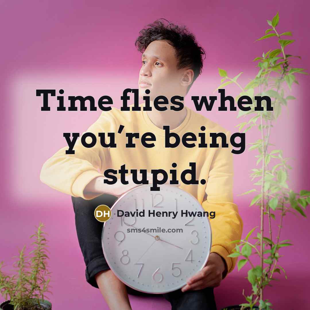 “Time flies when you’re being stupid.…” quote by David Henry Hwang