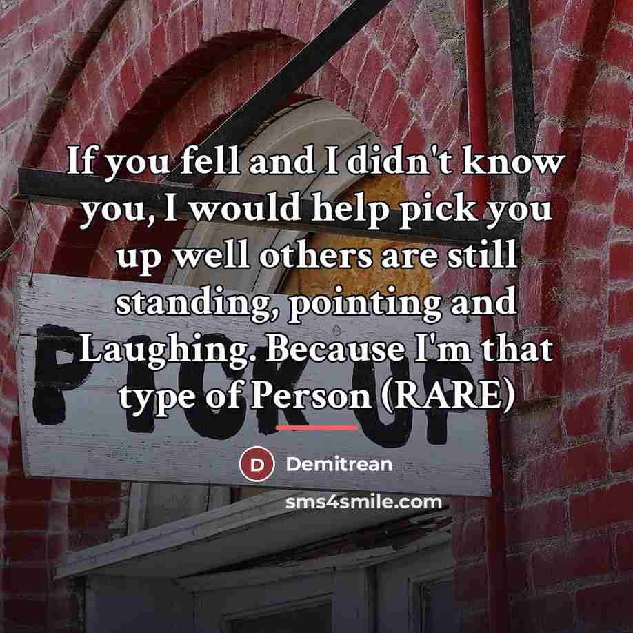 “If you fell and I didn't know you, I would…” quote by Demitrean