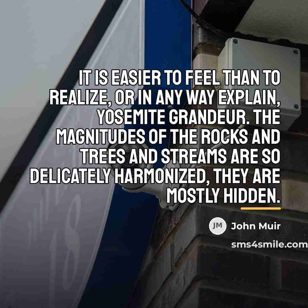 “It is easier to feel than to realize, or in…” quote by John Muir