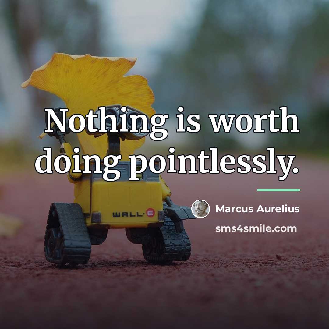 “Nothing is worth doing pointlessly.…” quote by Marcus Aurelius