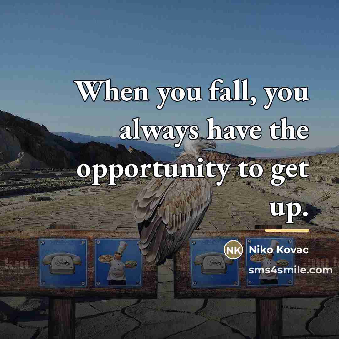“When you fall, you always have the opportunity to get…” quote by Niko Kovac